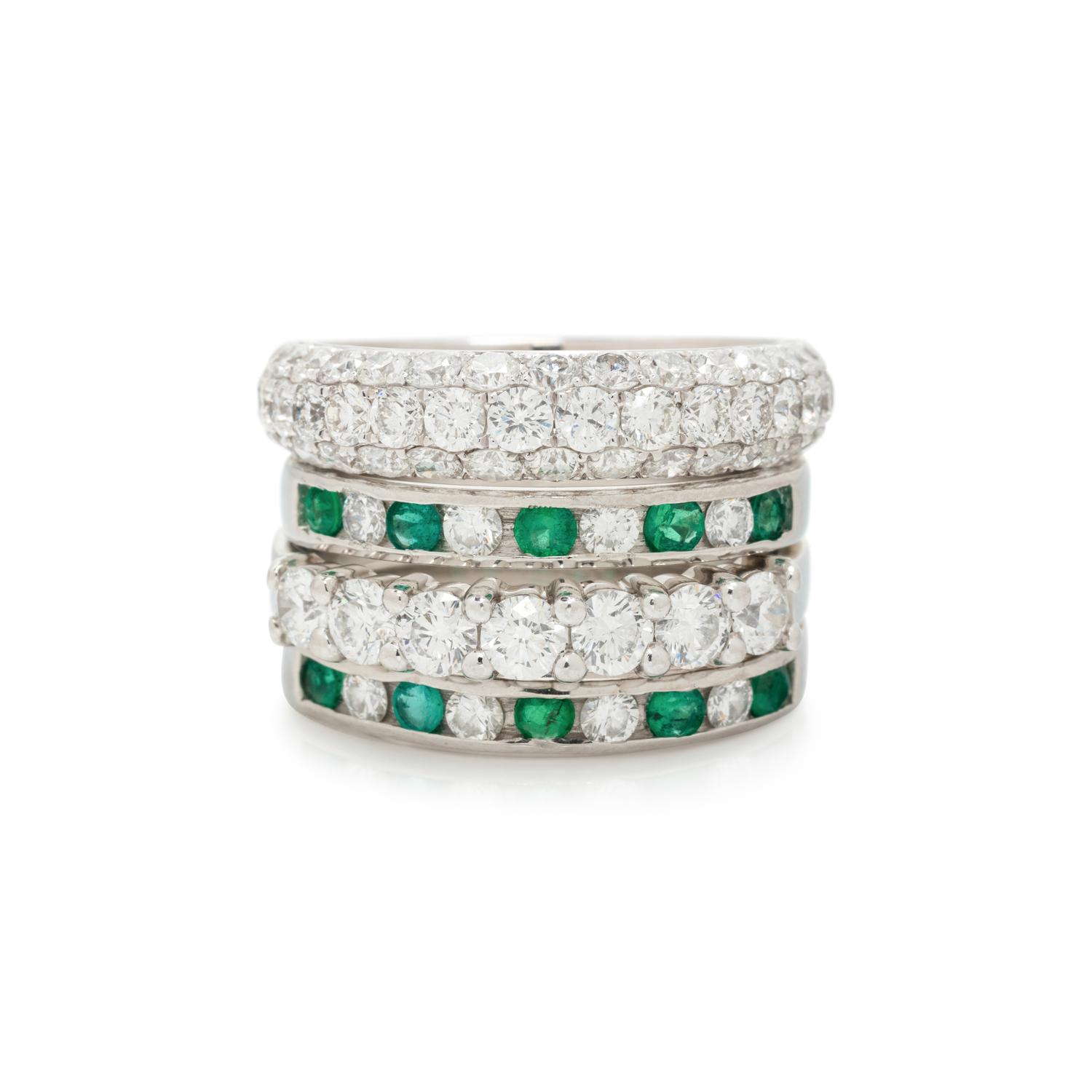 DIAMOND AND EMERALD RING