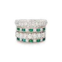 DIAMOND AND EMERALD RING