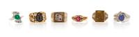 A Collection of Gold and Synthetic Gemstone Jewelry, 37.60 dwts.