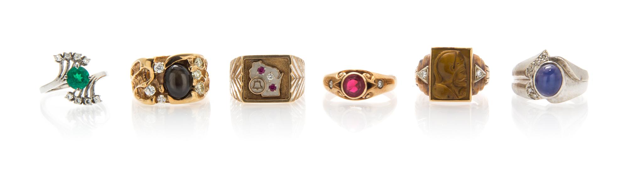 A Collection of Gold and Synthetic Gemstone Jewelry, 37.60 dwts.