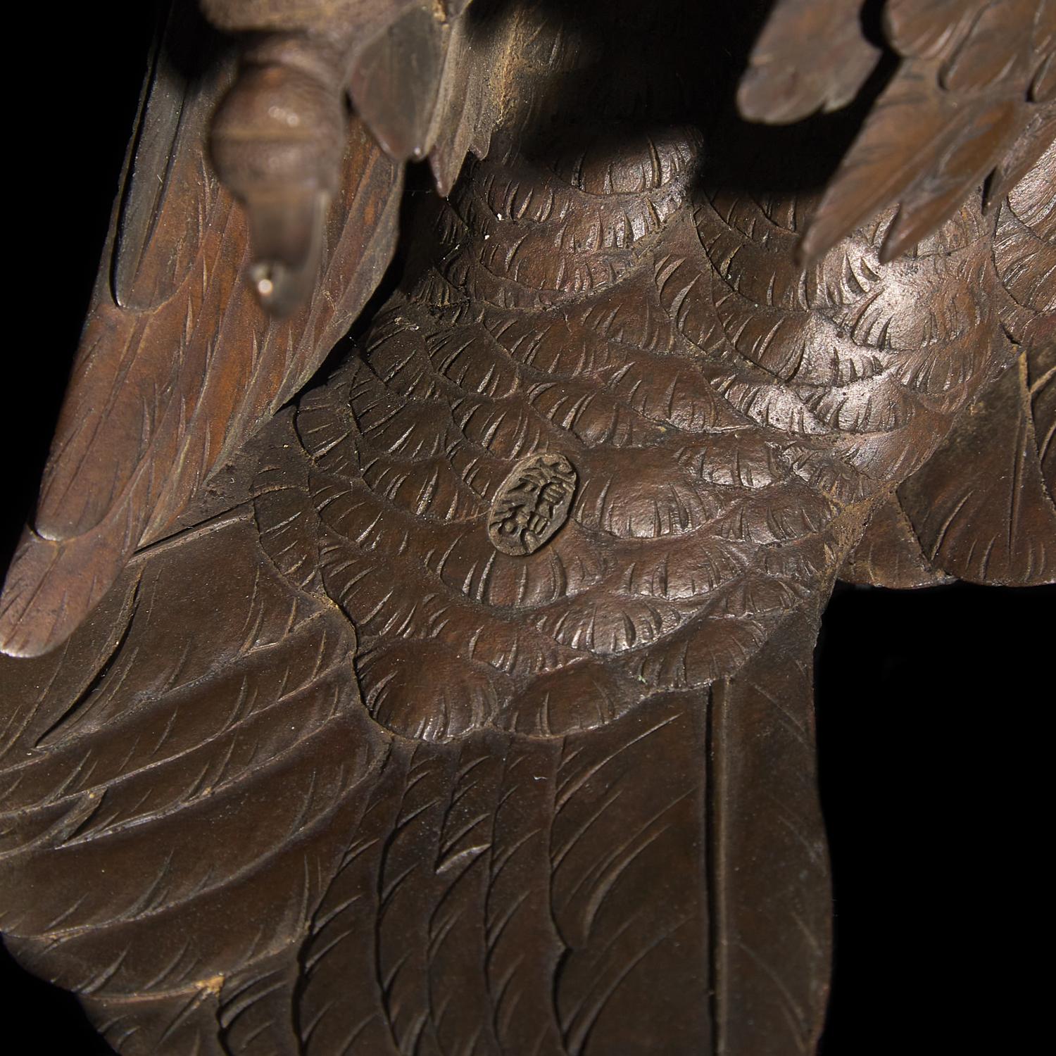 A Japanese Bronze Model of a Hawk, Meiji Period
