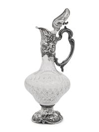 A Portuguese Silver Mounted Cut Glass Claret Jug