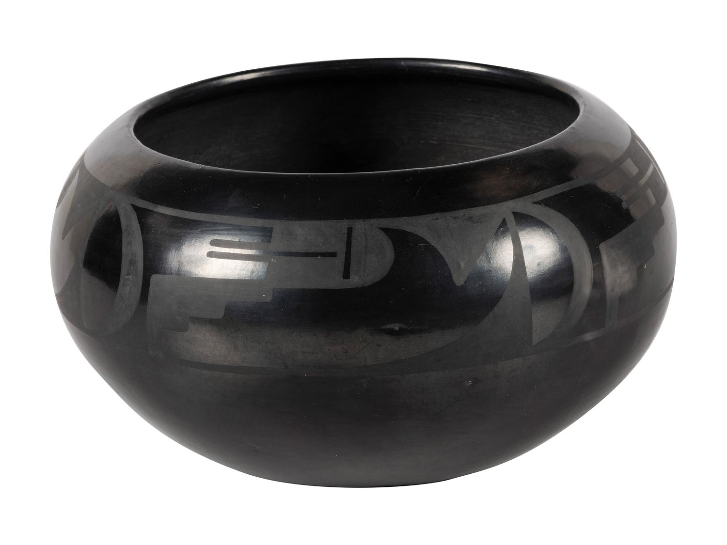 Black-on-black Pottery Bowl