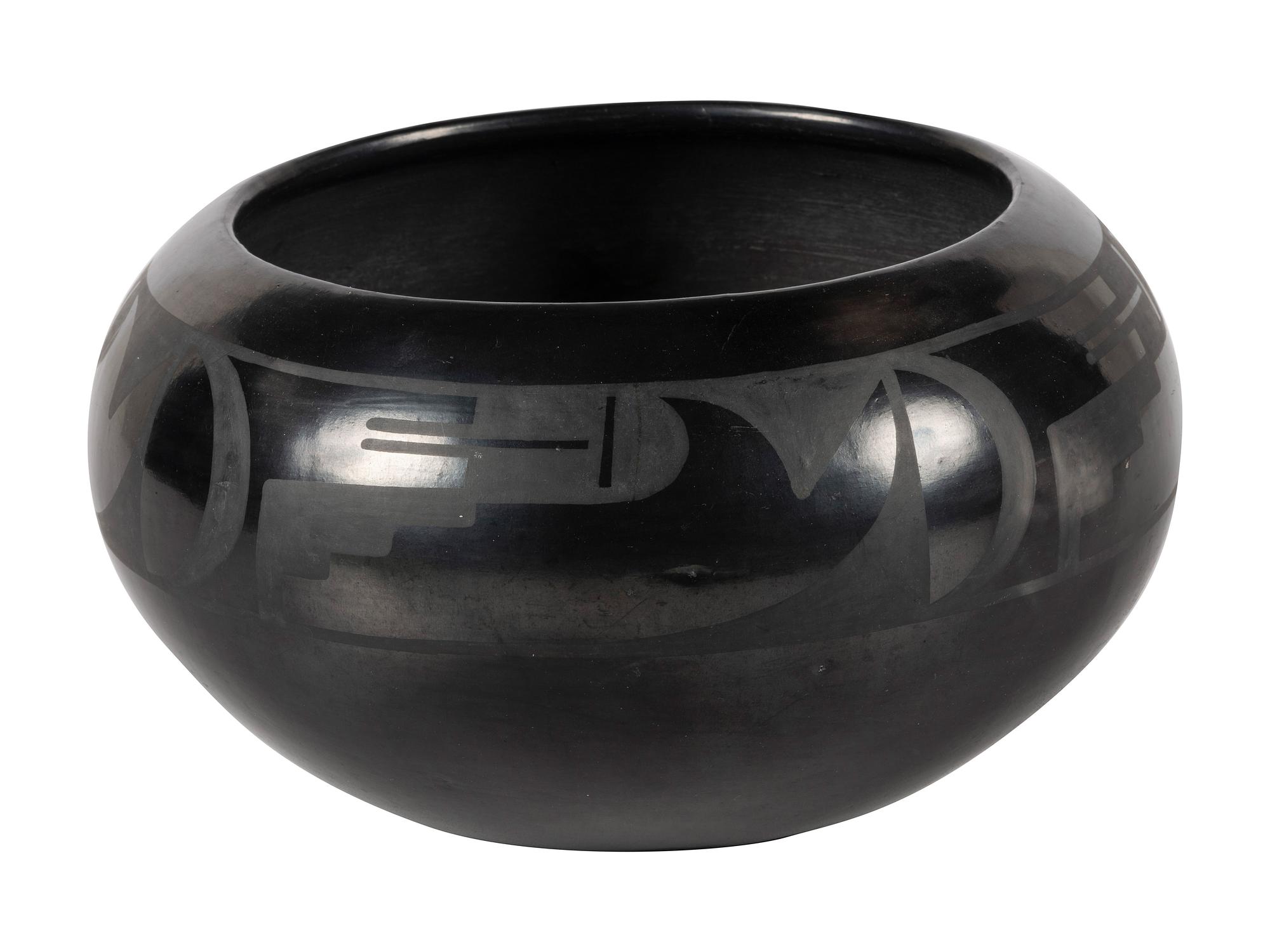 Black-on-black Pottery Bowl