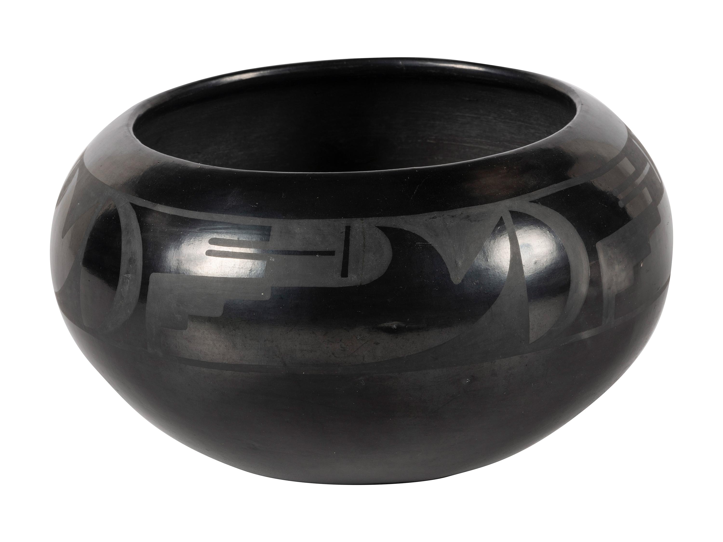 Black-on-black Pottery Bowl