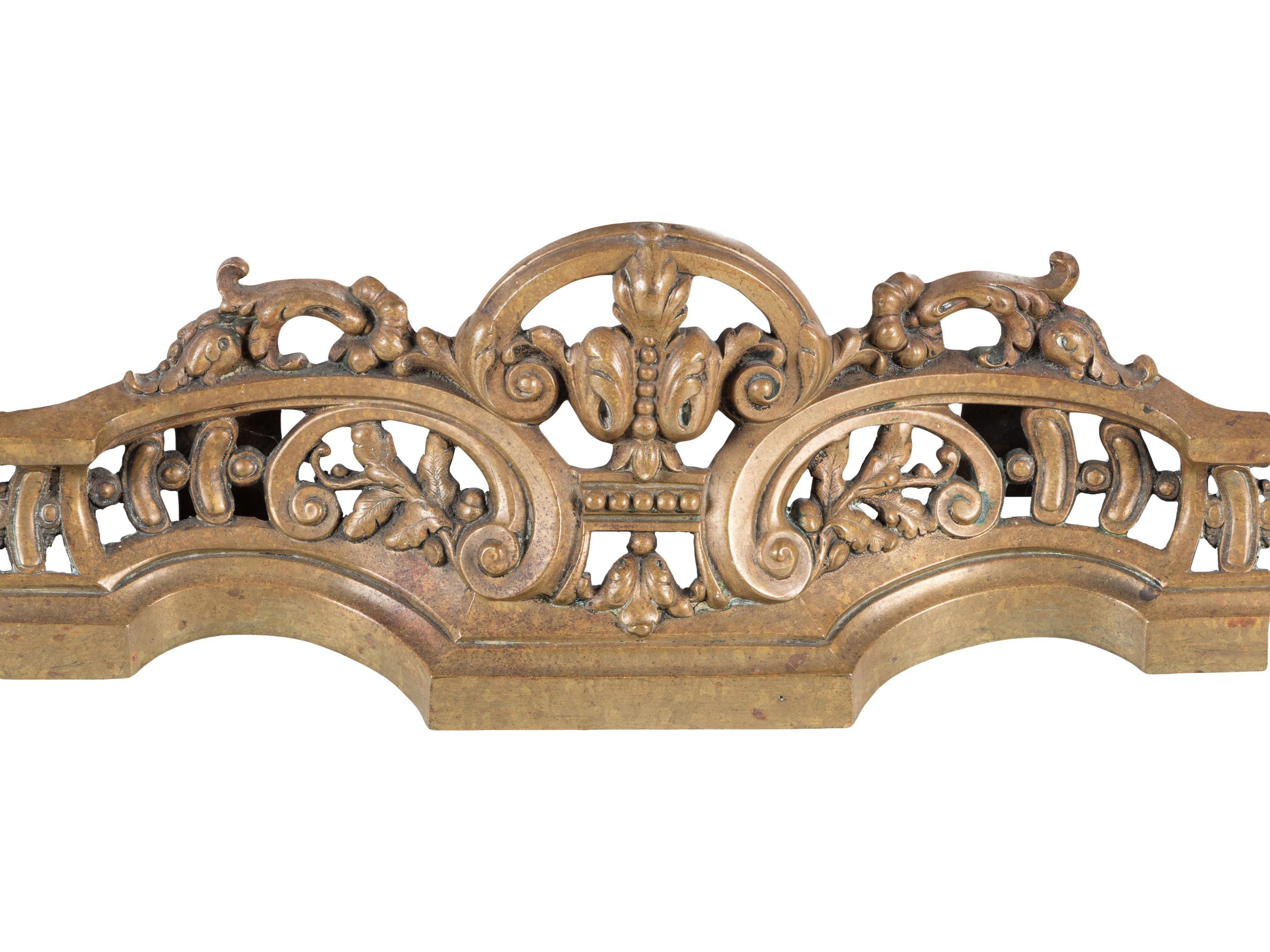 A Rococo Style Gilt Bronze Fire Guard with Dragons