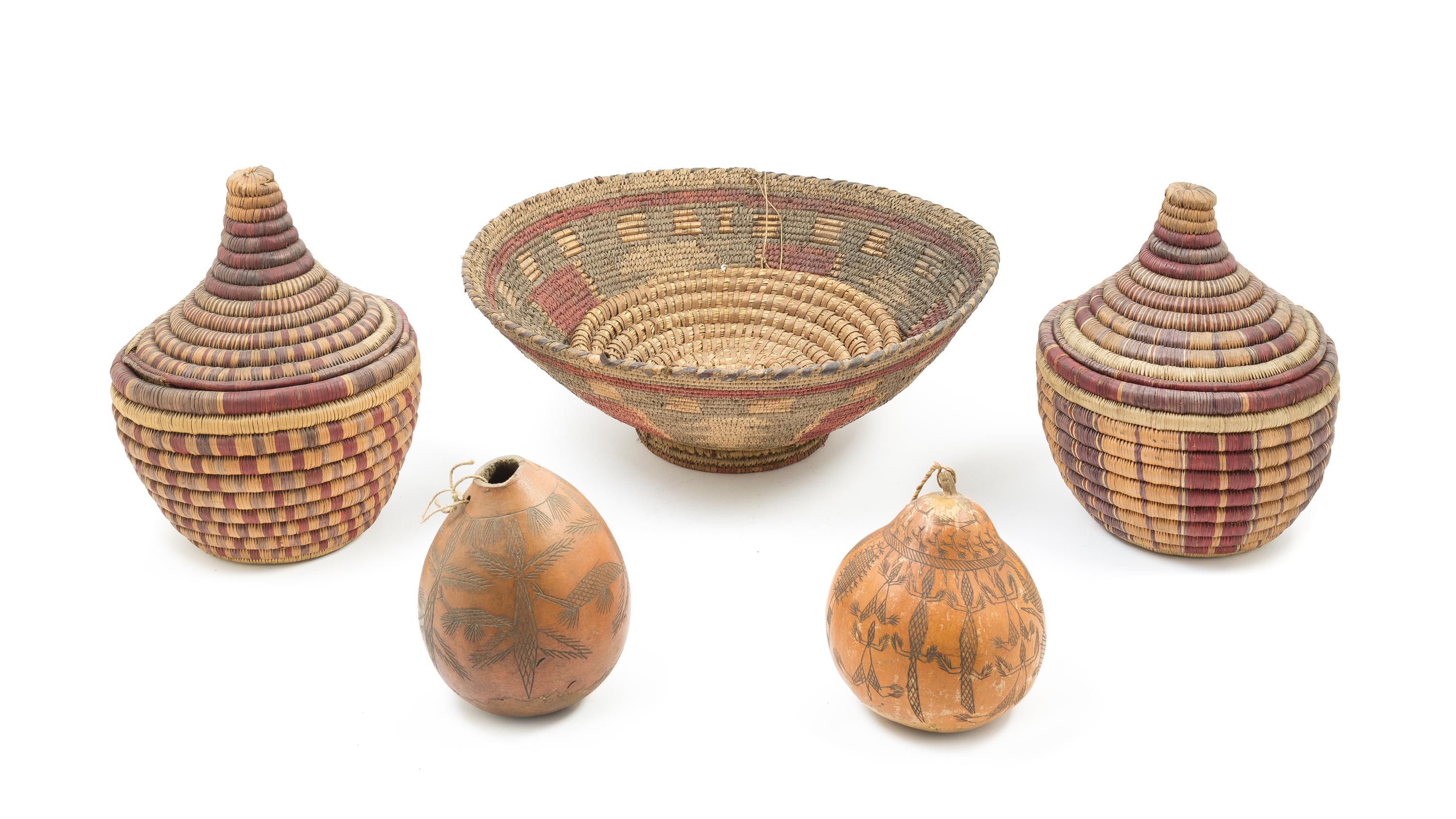 A Group of African Woven Vessels Diameter of largest 17 inches. — 19TH CENTURY