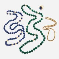 A collection of gold and gem-set jewelry