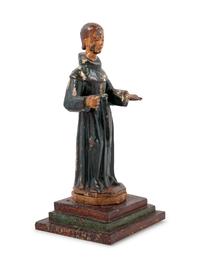 A Continental Painted Figure of a Saint