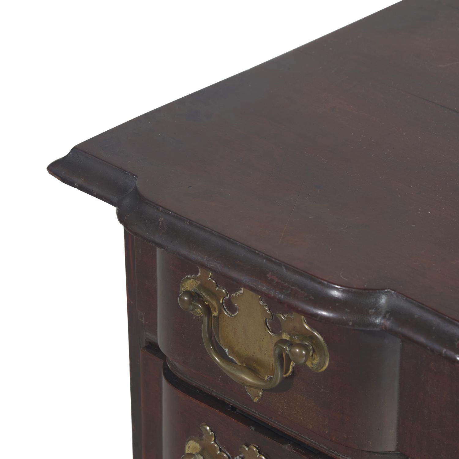 A Chippendale Mahogany Block-Front Kneehole Desk