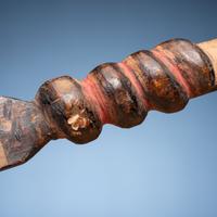 Western Great Lakes Figural Pipe Stem, with Catlinite Bowl