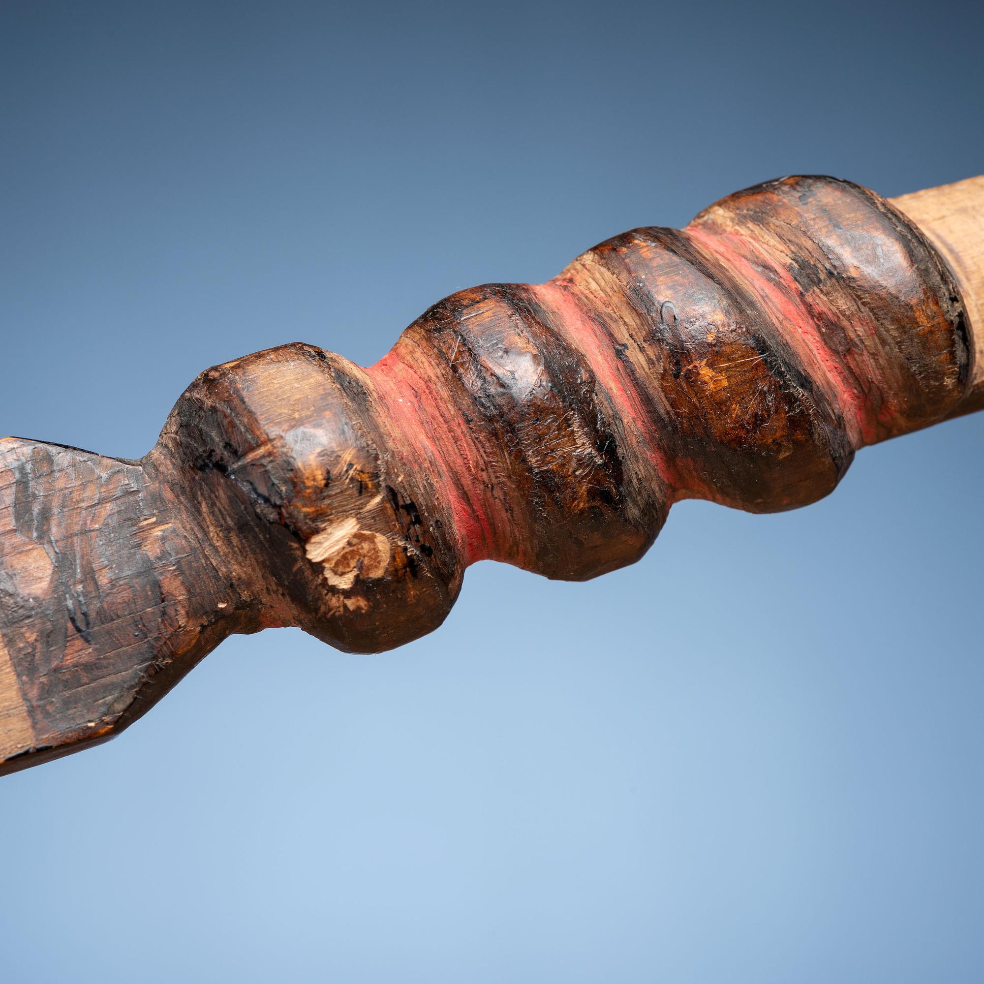 Western Great Lakes Figural Pipe Stem, with Catlinite Bowl