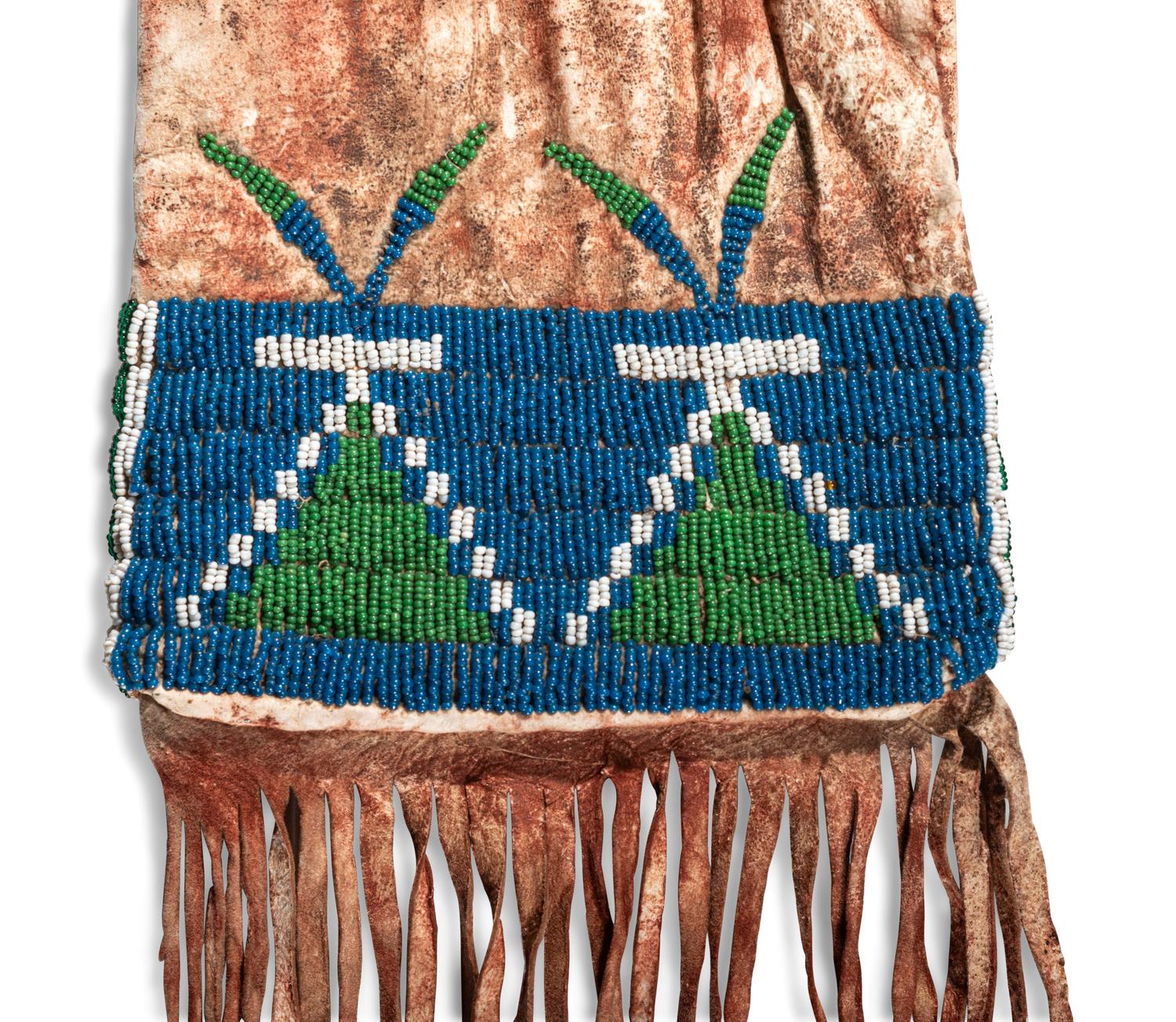 Northern Plains Beaded Hide Tobacco Bag