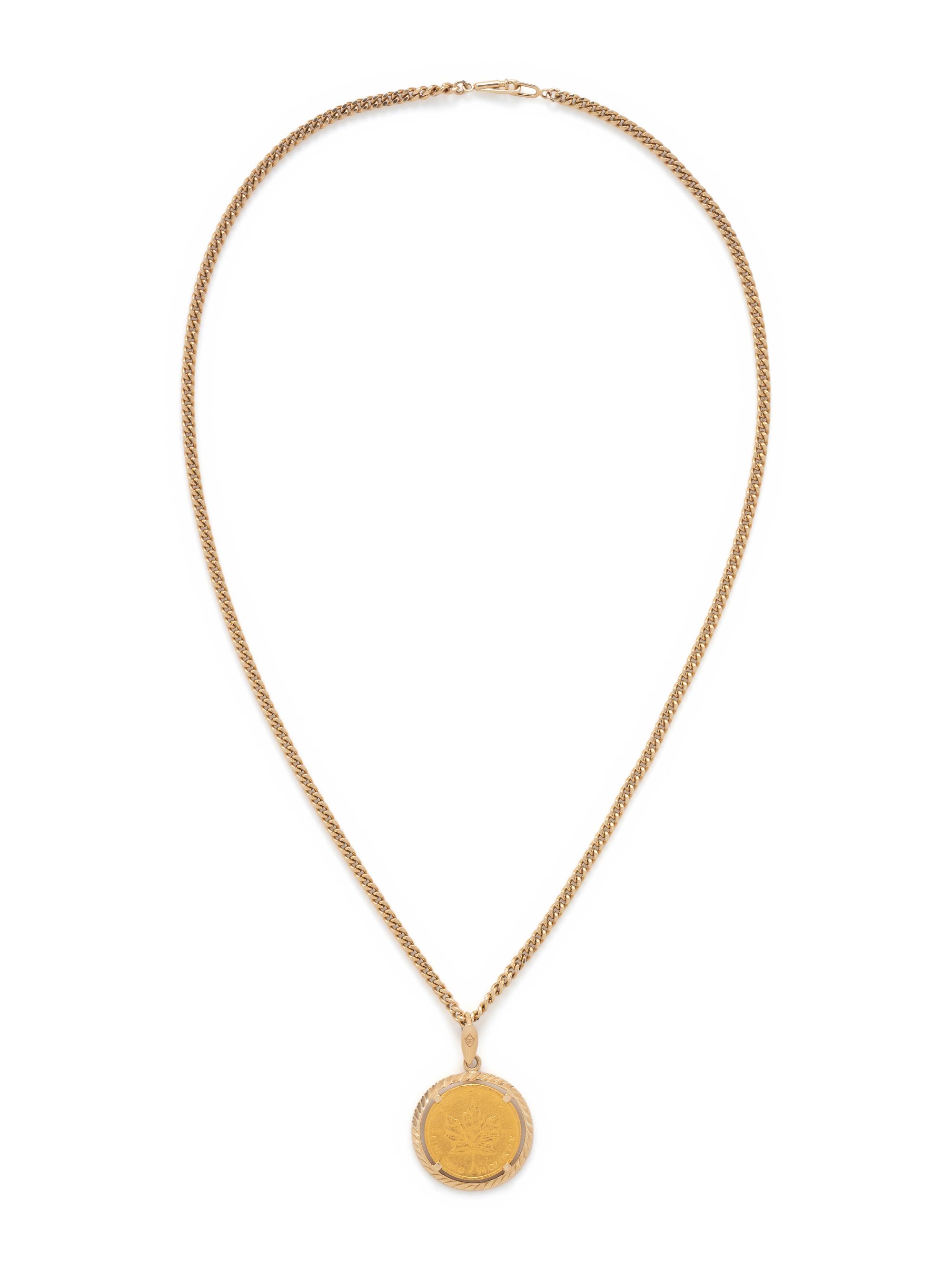 YELLOW GOLD COIN NECKLACE