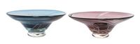 A Pair of Art Glass Bowls Largest: Height 5 1/4 x diameter 14 3/4 inches. — MARK SUDDUTH