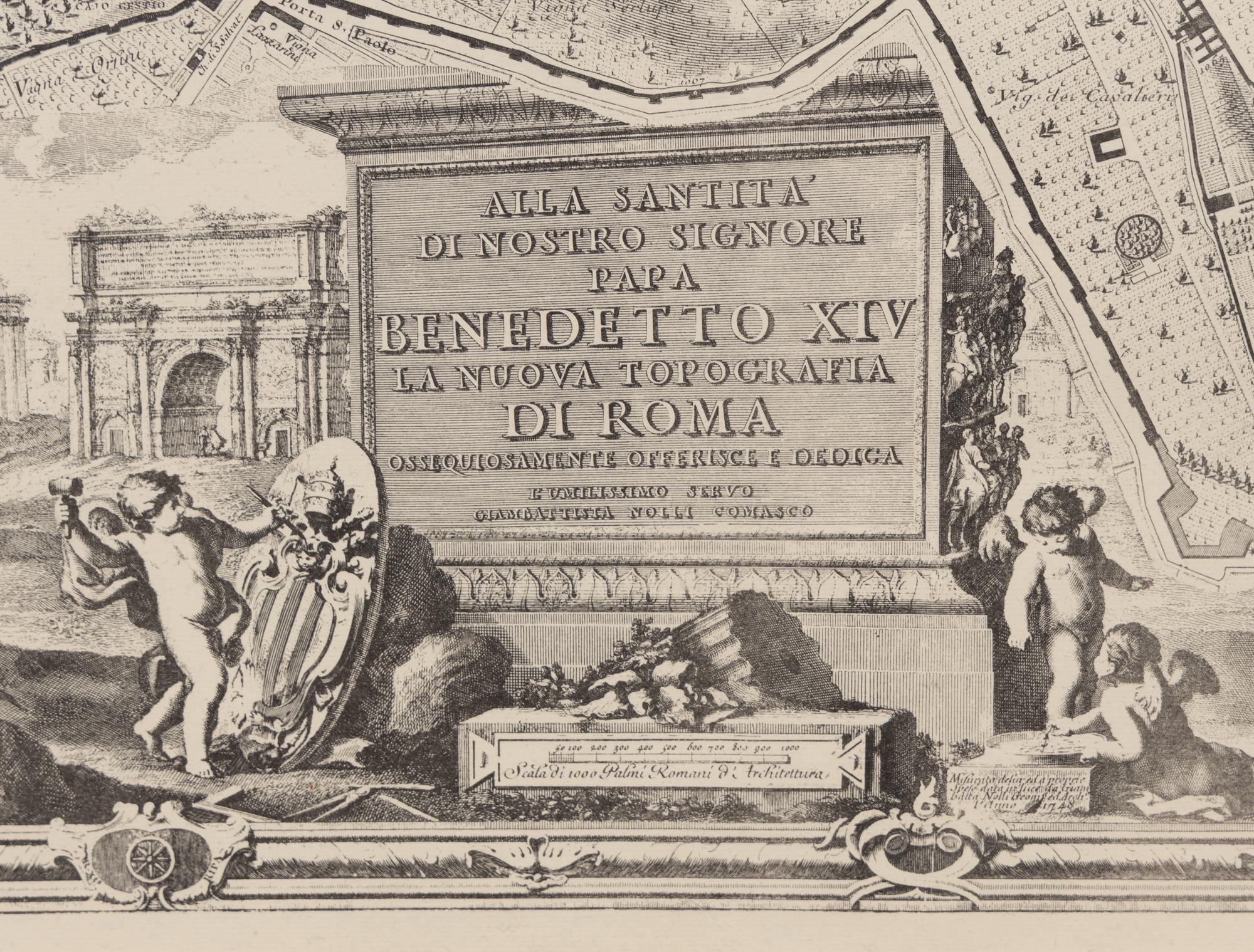 [MAPS & ATLASES]. NOLLI, Giovanni Battista (c.1692-1756). [ Nuova Pianta di Roma . Rome: 1748], but 20th Century. Wall map of Rome, on 24 joined sheets mounted on linen.