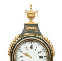 A Swiss Green Painted and Parcel Gilt Mantel Clock