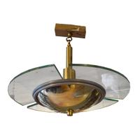 A Set of Eight Brass and Glass Light Fixtures 16" W x 18" D x 16" H — France, Mid-20th Century