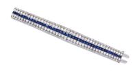 An Art Deco Platinum, Diamond and Sapphire Bracelet, 32.40 dwts.