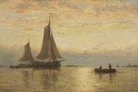 Dutch Tjalks at Sunset , 1885