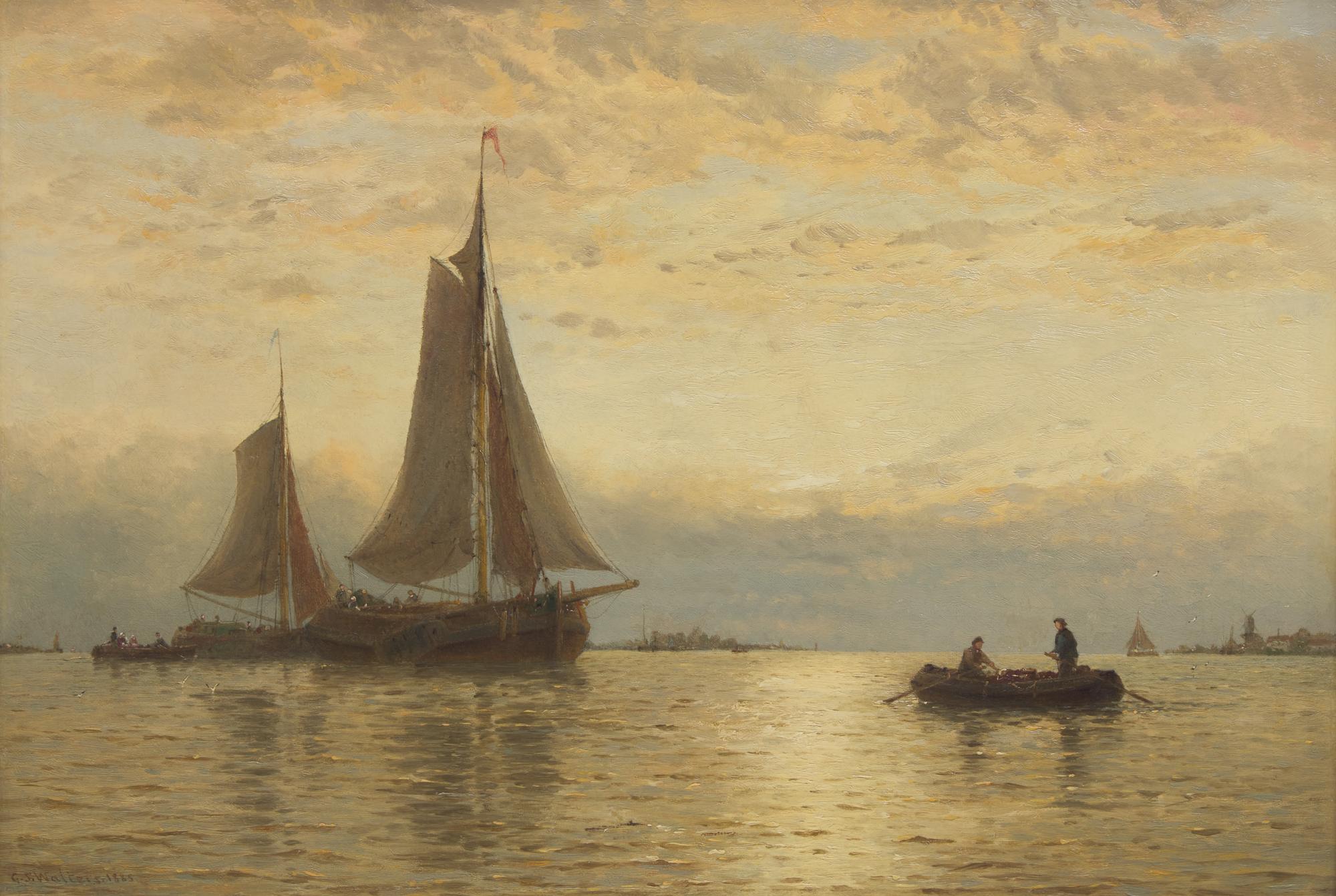 Dutch Tjalks at Sunset , 1885