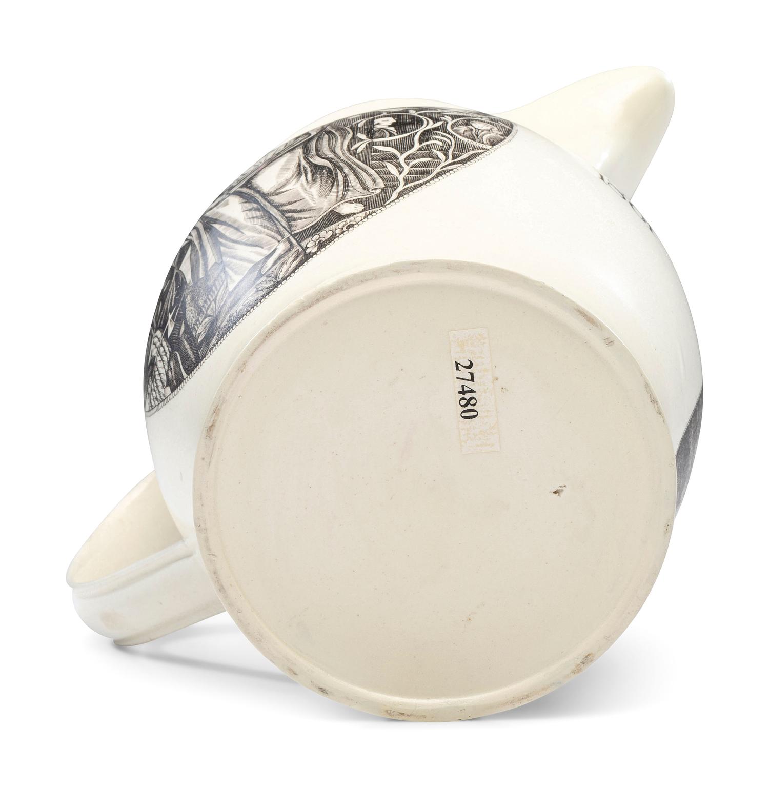 A Liverpool Transfer-Printed Creamware 'Emblem of America / Washington in Glory' Pitcher
