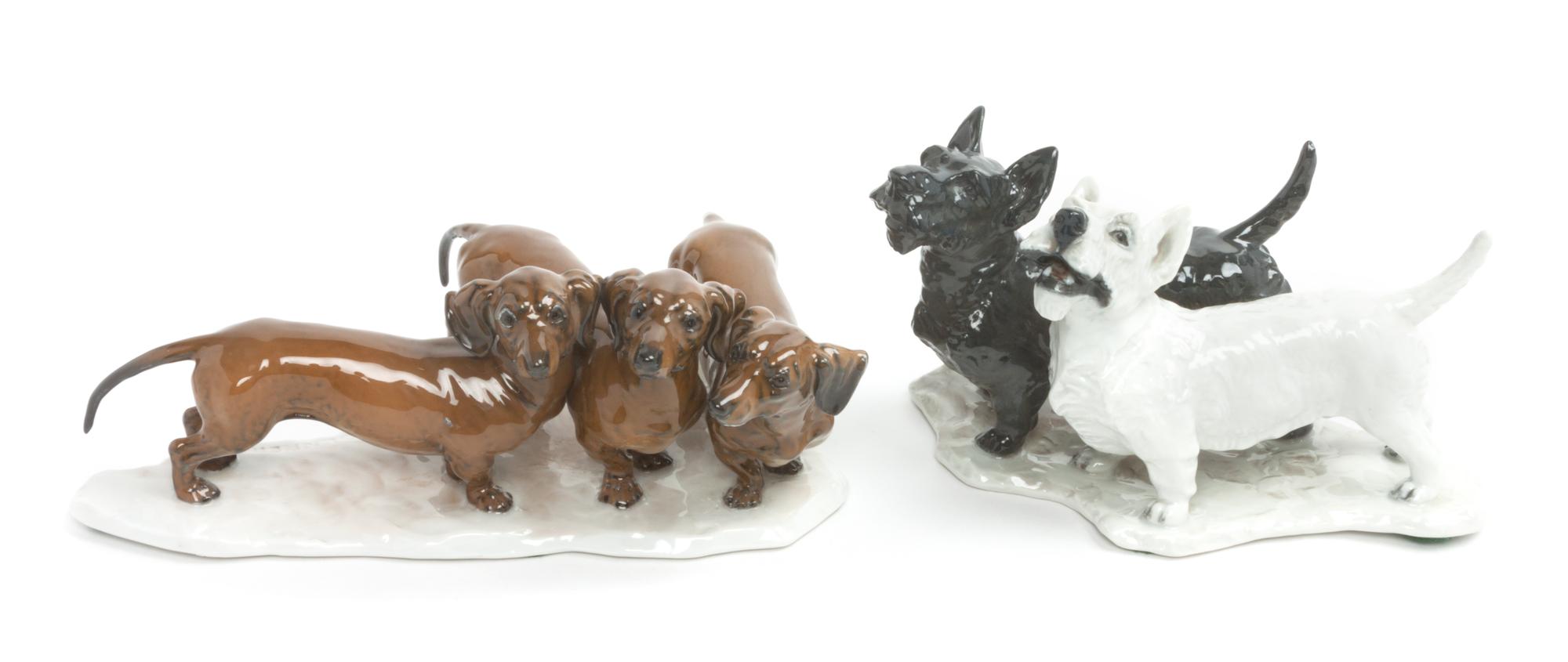 Two Rosenthal Porcelain Figural Groups Width of wider 9 1/4 inches. — 20TH CENTURY