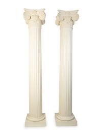 A Pair of White Painted Ionic Columns — 20TH CENTURY