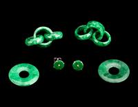Three Pairs of Chinese Jadeite Jewelry