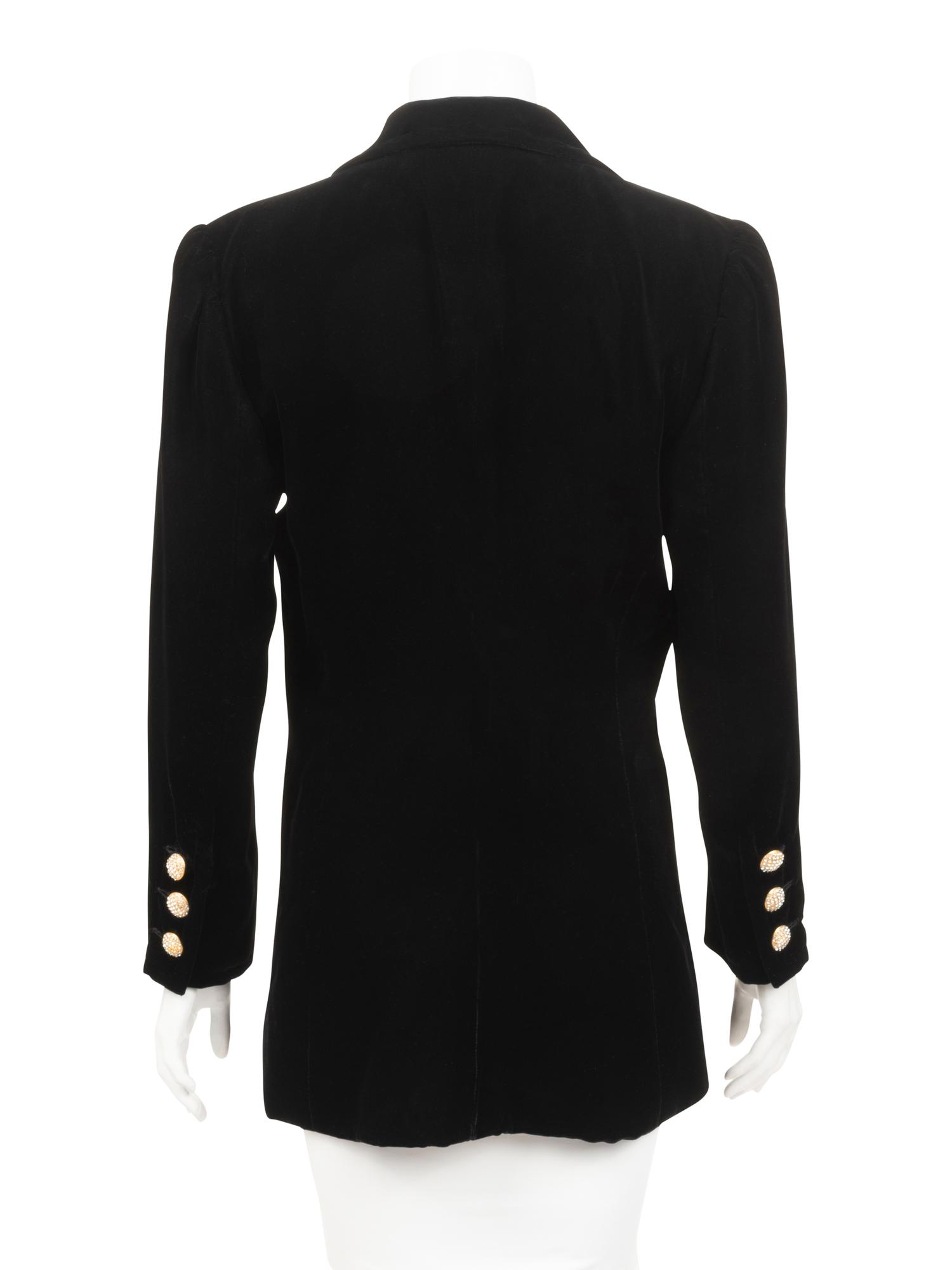 Givenchy Haute Couture Velvet Double Breasted Jacket, 1970-90s