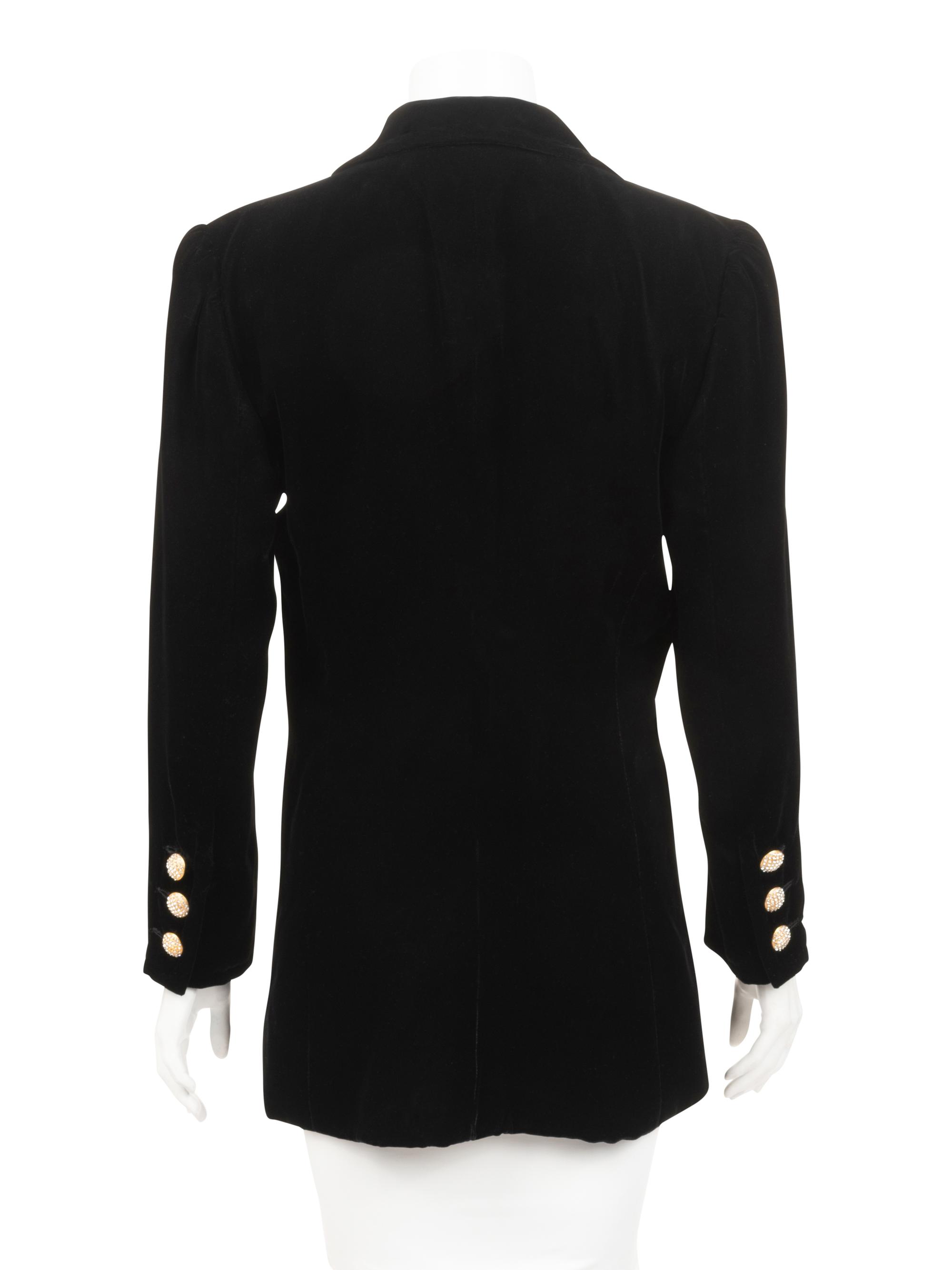 Givenchy Haute Couture Velvet Double Breasted Jacket, 1970-90s