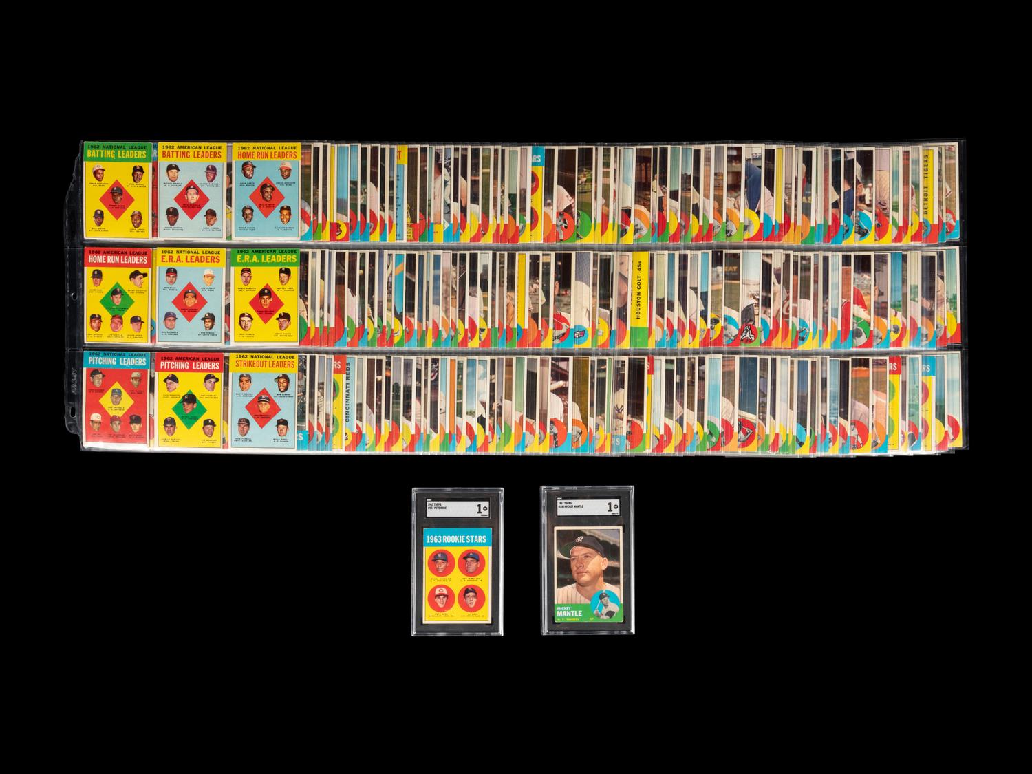 A Complete Set of 1963 Topps Baseball Cards Including SGC Graded Key Cards (576/576),