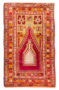 A Turkish Wool Rug 6 feet 2 inches x 3 feet 11 inches.