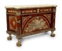 A Louis XVI Style Silvered Metal Mounted Marble-Top Commode à Vantaux after the Model by Guillaume Benneman — 20TH CENTURY