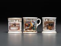 Three Porcelain Occupational Shaving Mugs
