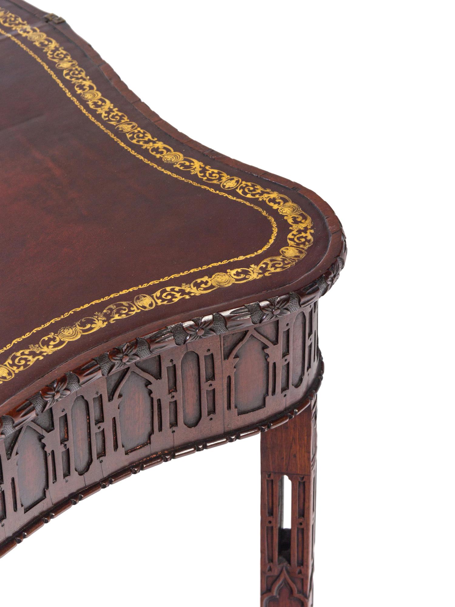 A George III 'Chinese Chippendale' Mahogany Flip-Top Table