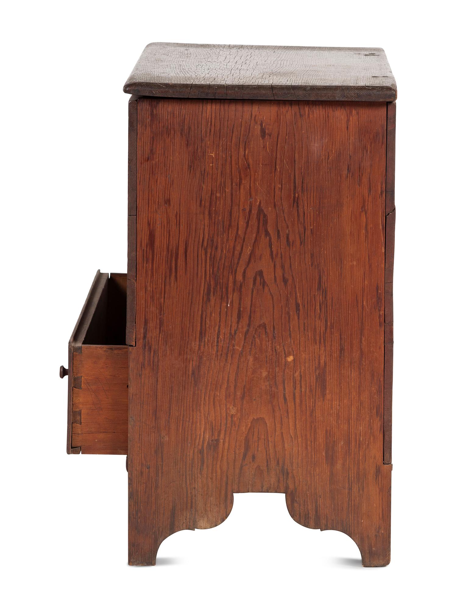 A Country Federal Stained Pine One-Drawer Blanket Chest