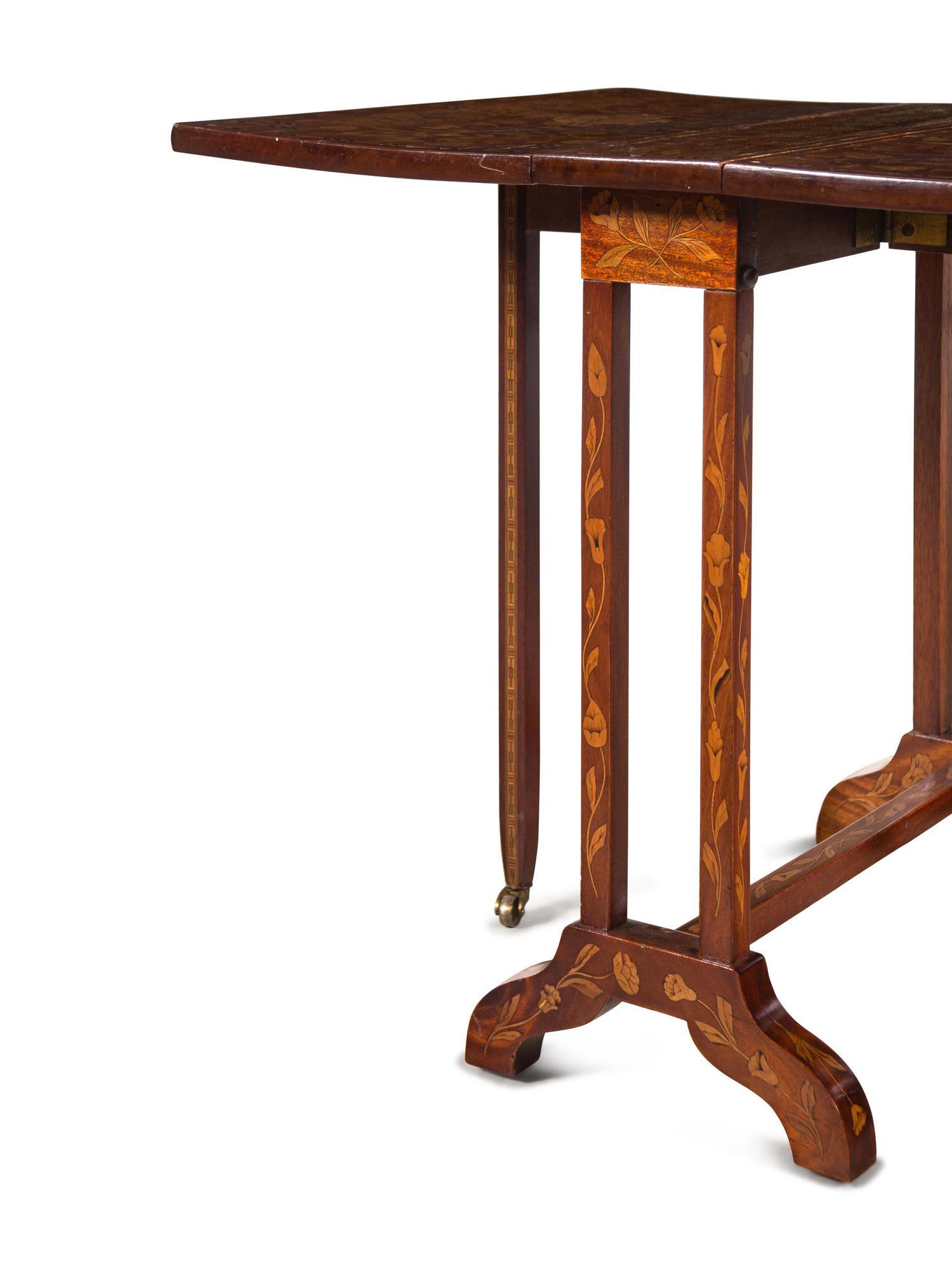 A Dutch Marquetry Drop-Leaf Table