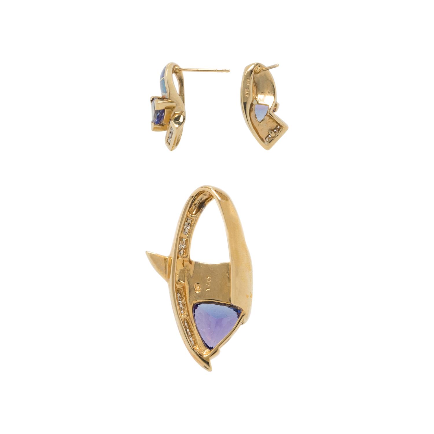 TANZANITE, DIAMOND, AND OPAL JEWELRY SET