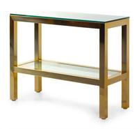 A Contemporary Steel and Glass Console Table