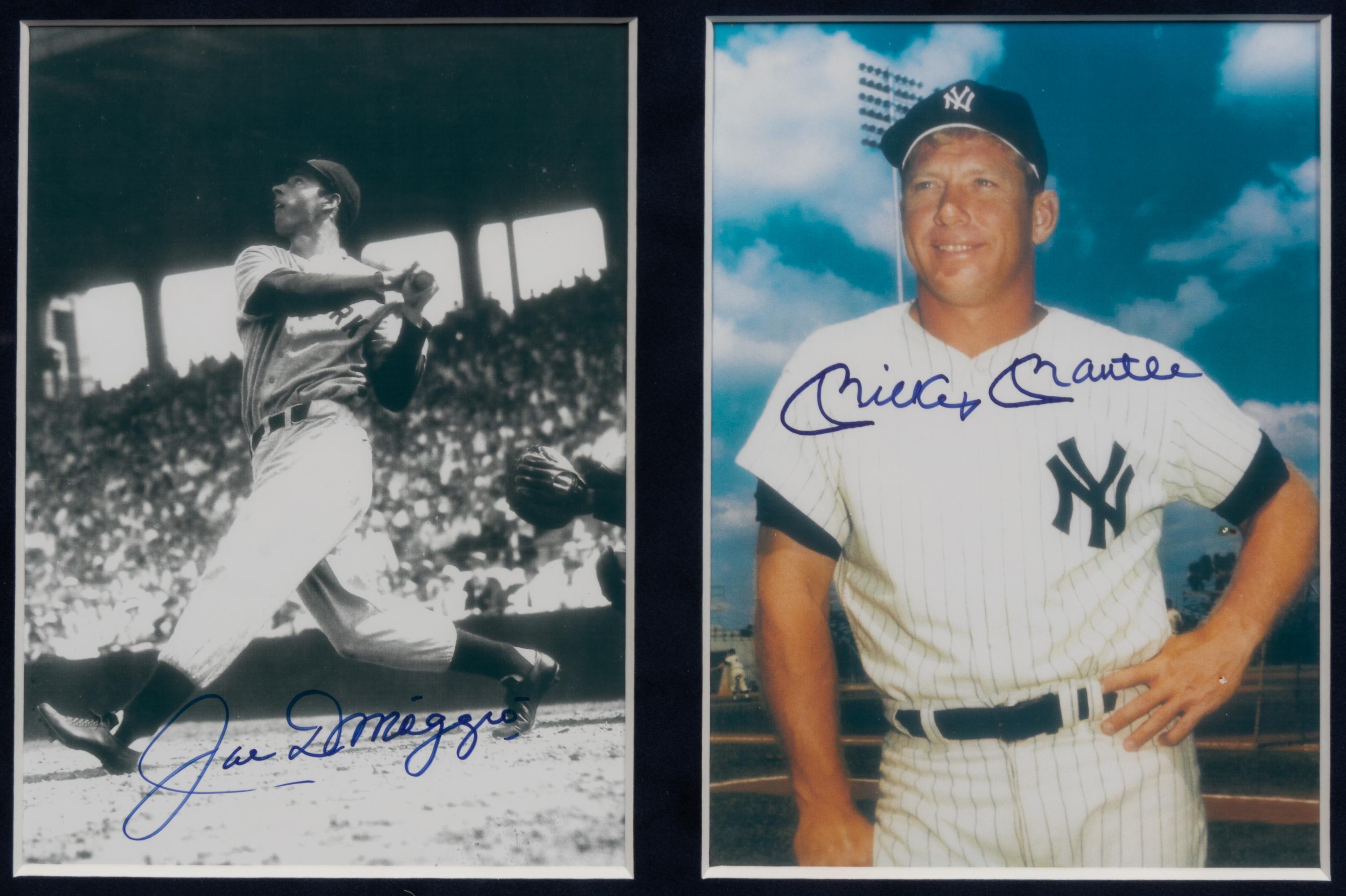 A Joe DiMaggio, Mickey Mantle, Ted Williams Signed Numbers Display,