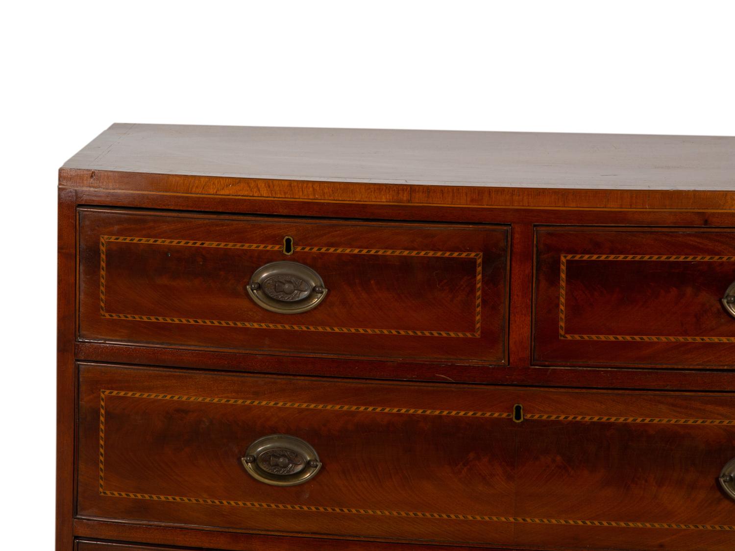 A George III Inlaid Mahogany Bowfront Chest of Drawers