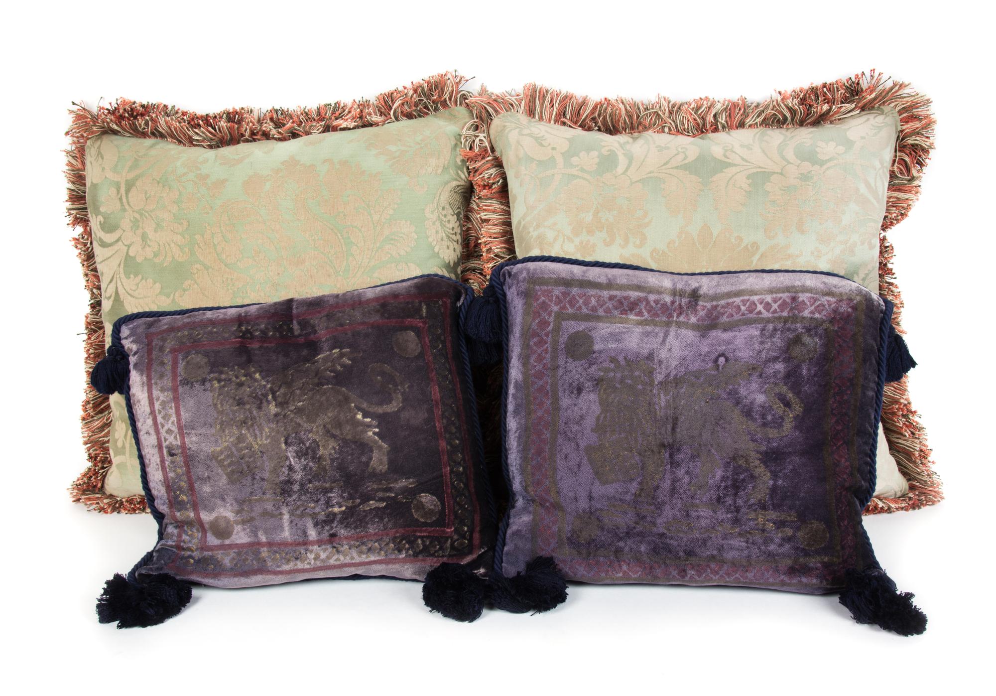 A Group of Twelve Pillows Largest 24 x 24 inches.