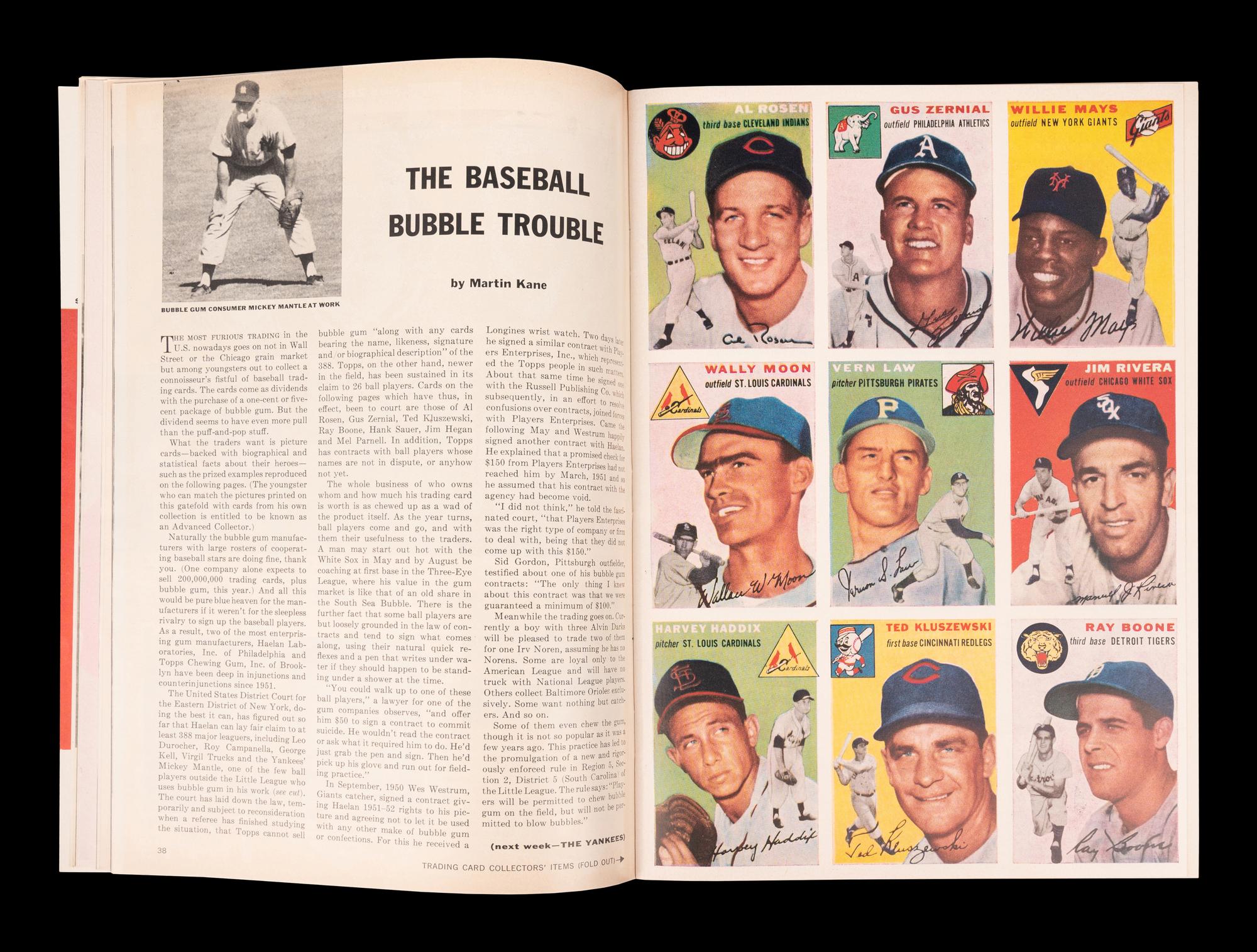 An Original 1954 Sports Illustrated First Issue Complete With Topps Baseball Cards Insert,