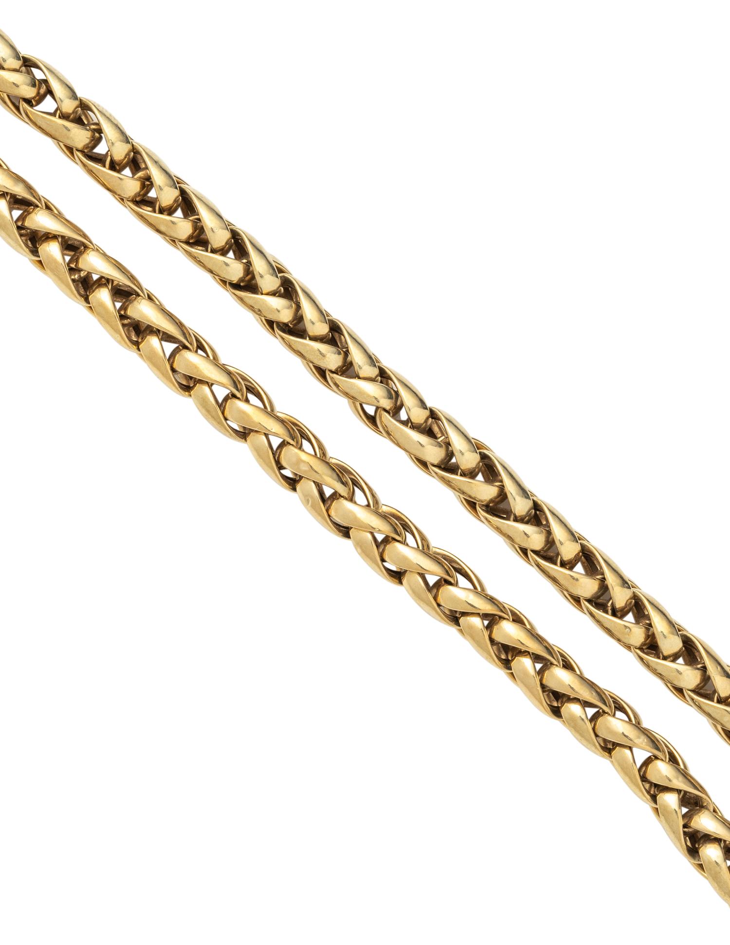 YELLOW GOLD WHEAT LINK NECKLACE