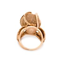 YELLOW GOLD AND DIAMOND ARTICULATED FLOWER RING