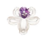 ROCK CRYSTAL, AMETHYST AND DIAMOND FLOWER BROOCH