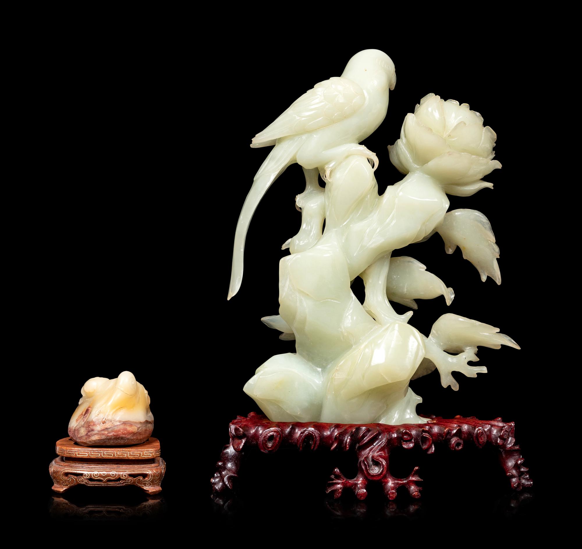 Four Chinese Jade and Hardstone Carvings
