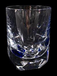 A Thomas Bastide for Baccarat Cut Glass Projection Decanter and Rocks Glass Set