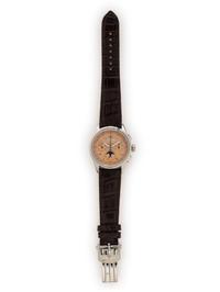 BREITLING, REF. AB25 STAINLESS STEEL 'PREMIER B25 DATORA 42' SALMON DIAL CHRONOGRAPH ANNUAL CALENDAR MOONPHASE WATCH, BOX & PAPERS